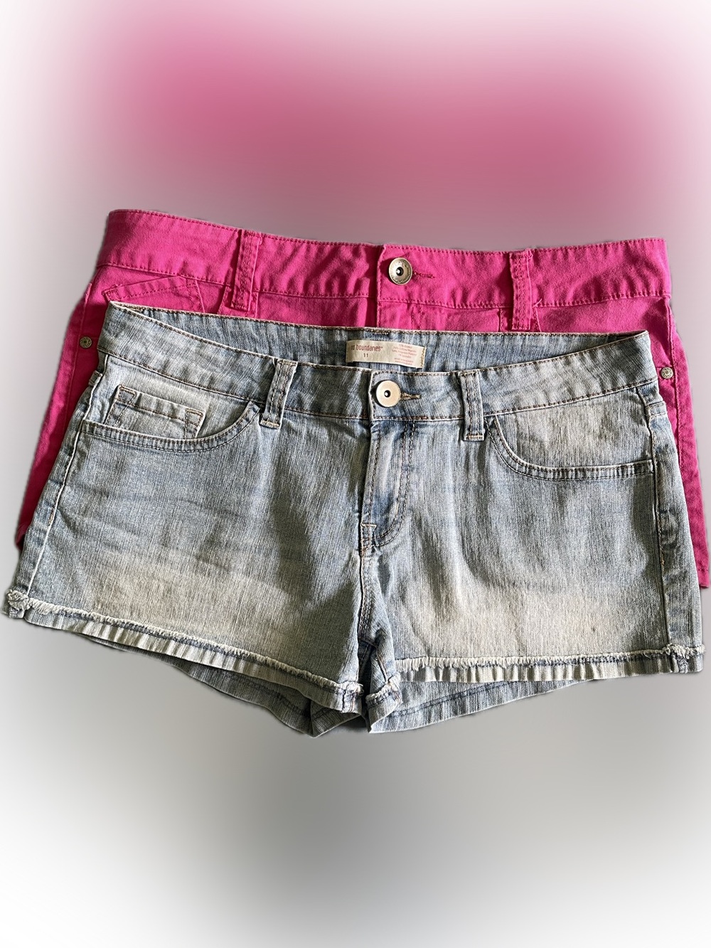 2 pair of juniors shorts LEI cotton shorts and no boundaries denim shorts